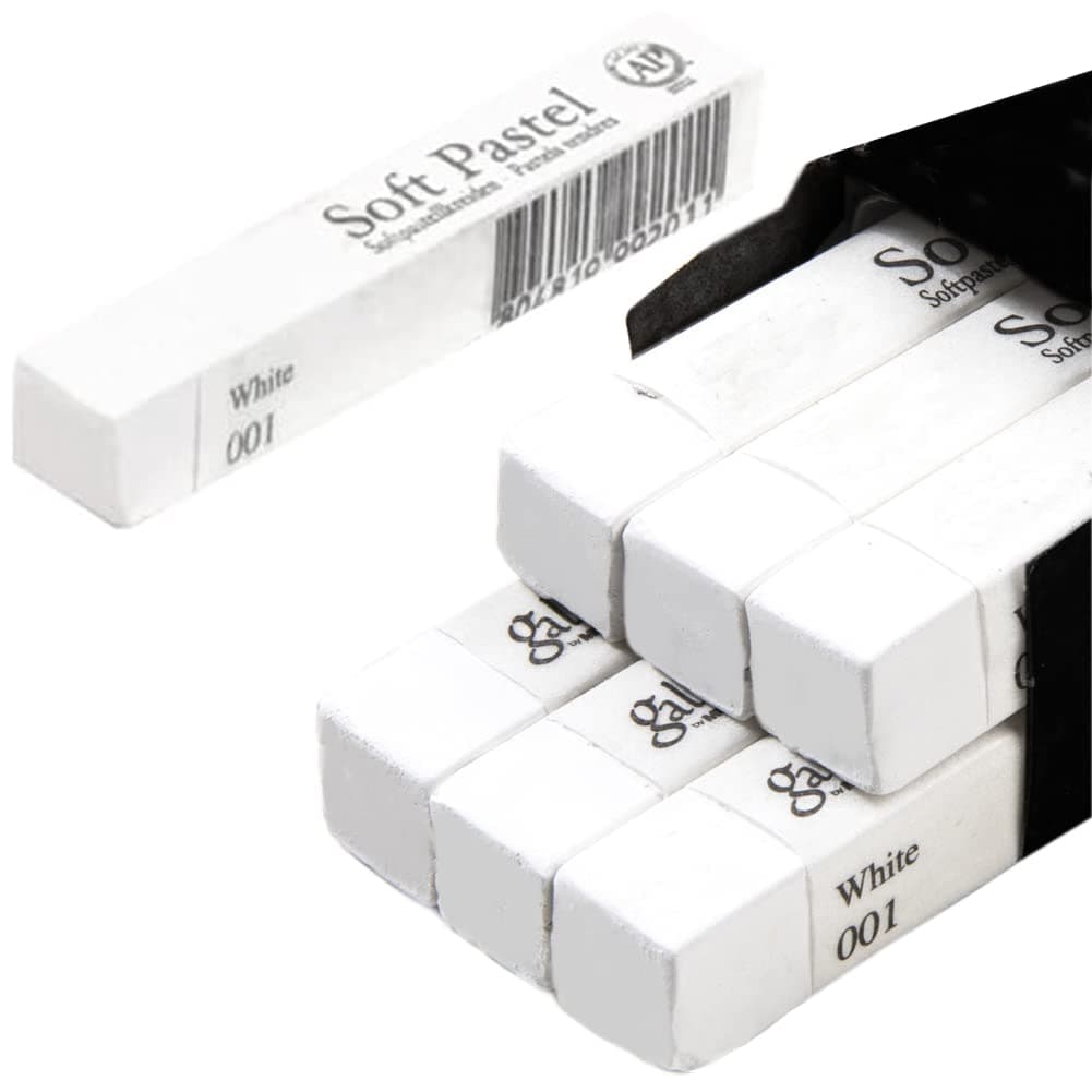 6pcs Square White Soft Pastel Set Professional Artist's Sketching Chalk Pastels Sticks Oil Painting Kit Art Crayons Non Toxic Individual Color Drawing Soft Pastels for Kids Student,Artist,Beginner