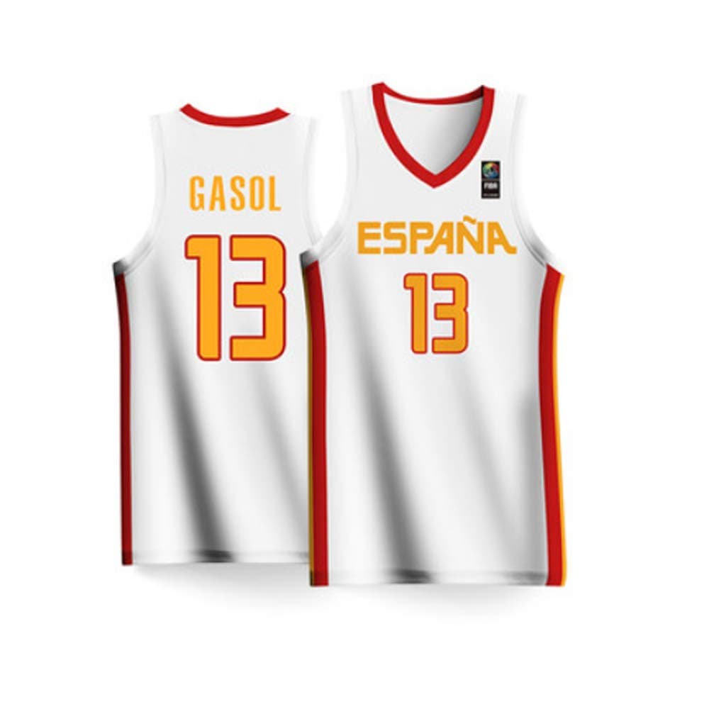 BALL-WHJ 2019 Basketball World Cup Spain Marc Gasol #13 Jersey National Competition Suit Jersey Basketball Jersey Comfortable And Breathable,L:175~180CM(65~75KG)