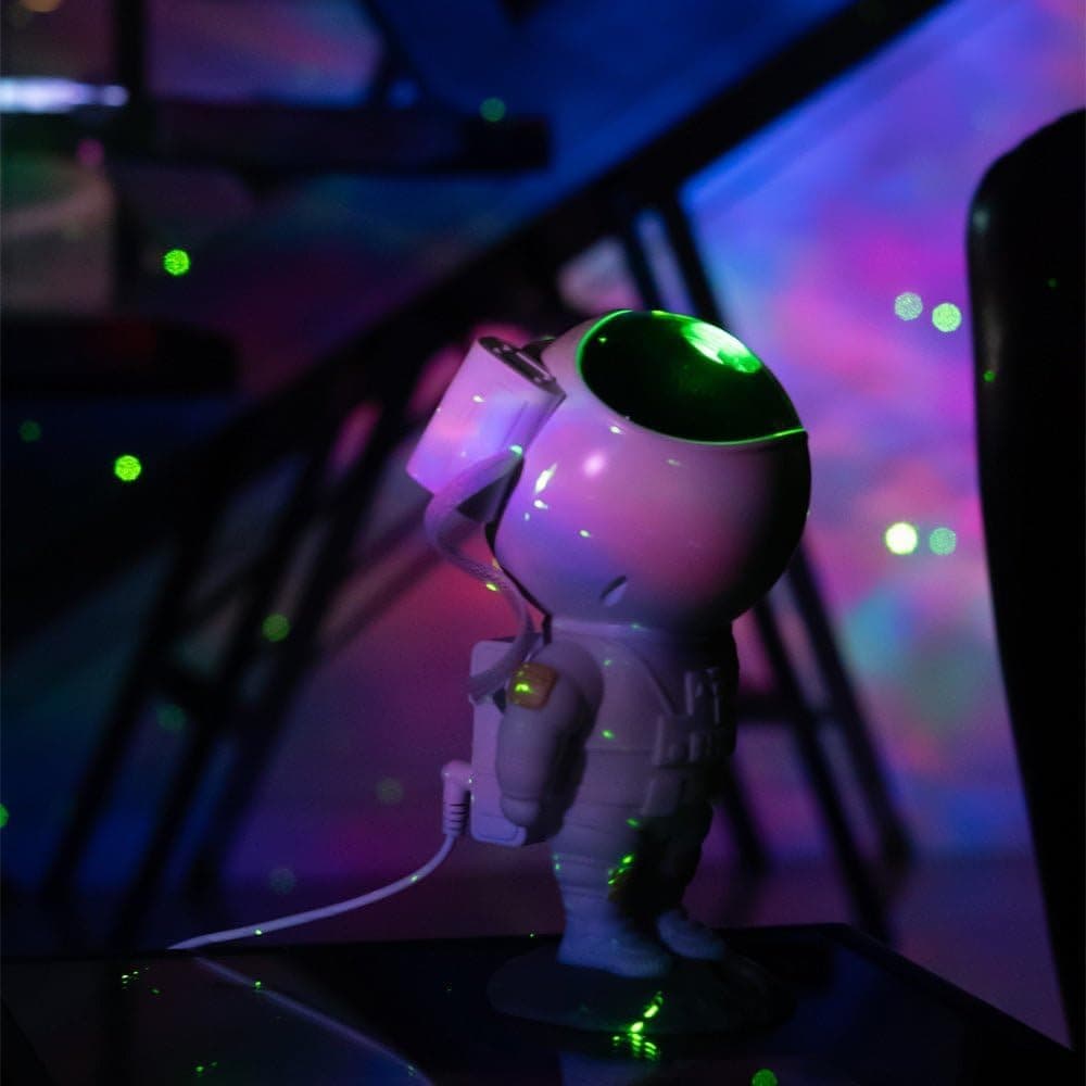 Glass Lamp 3D Crystal Ball Astronomy Night Lamp with Base for Living Room Ornament Solar System Fantasy Decoration LED Colorful Lighting Touch Base Moon Light (Astronaut). (Astronaut Projector)