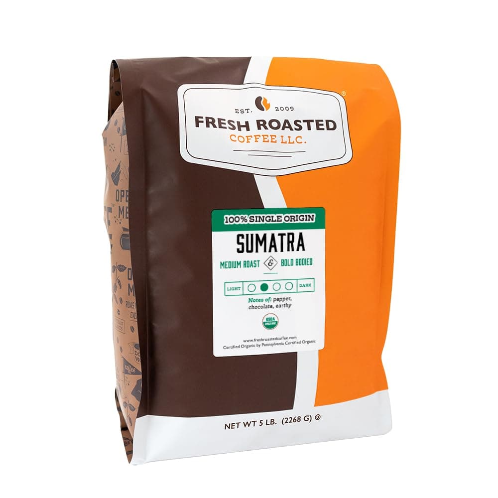 FTO Sumatra Coffee, Whole Bean, Fresh Roasted Coffee LLC (5 Lb.)