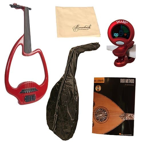 Electric Frame Oud – Red Deluxe Package w/Gig Bag, Book, Tuner and Polishing Cloth