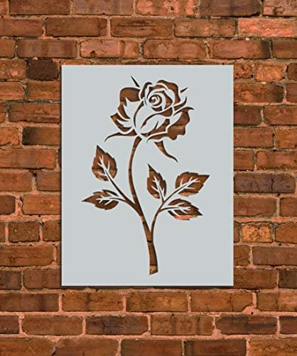 Rose Flower Stencil Template - Reusable Stencil with Multiple Sizes Available - INNOVO Stencils (8.5" x 11") (5.75" x 6")
