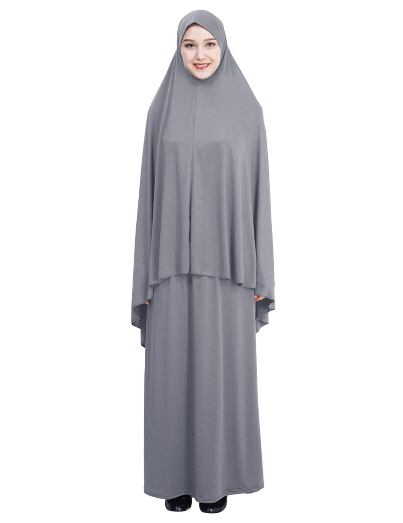 BestgiftWomen's Prayer Dress Overhead Hijab Abaya 2 Pieces Set