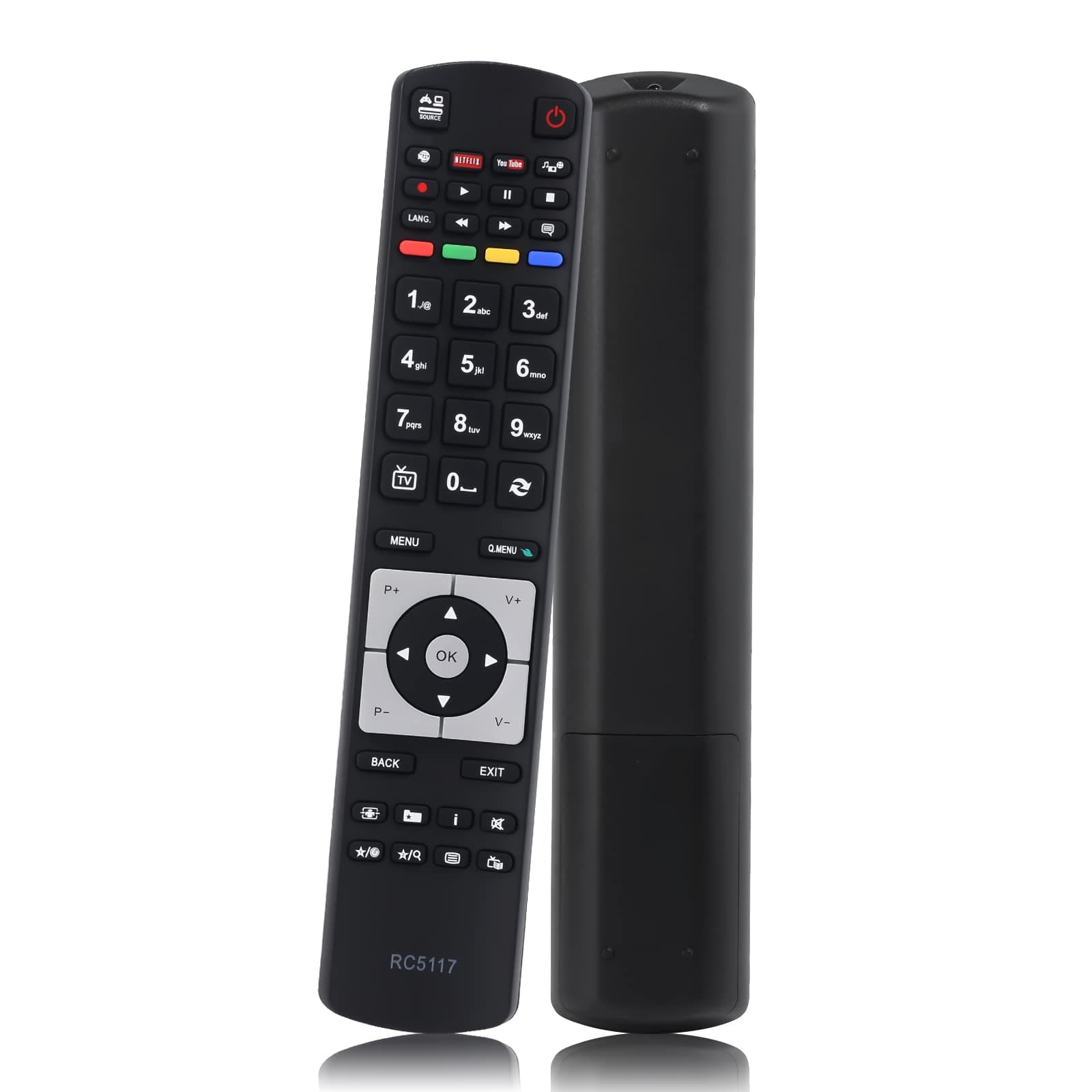 New Replacement Remote Control Hitachi RC5117 for All Hitachi Telefunken TV, No Setup Required Universal Hitachi TV Remote Control RC5118 with YouTube Netflix Buttons 42HYT42U 50HYT62UH 50HYT62UH