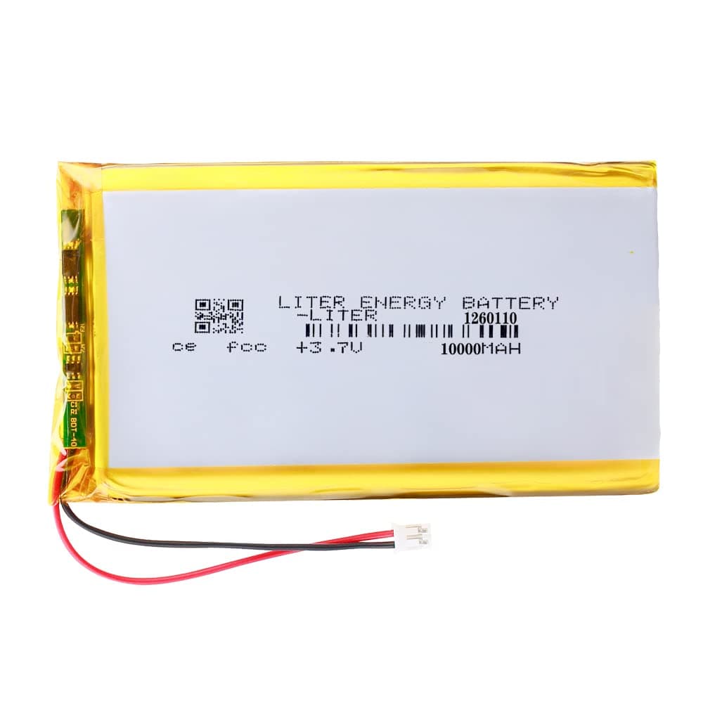 3.7V 1260110 10000mAh Lithium Polymer ion Battery Rechargeable Polymer Battery Pack with JST 2.0mm Connector