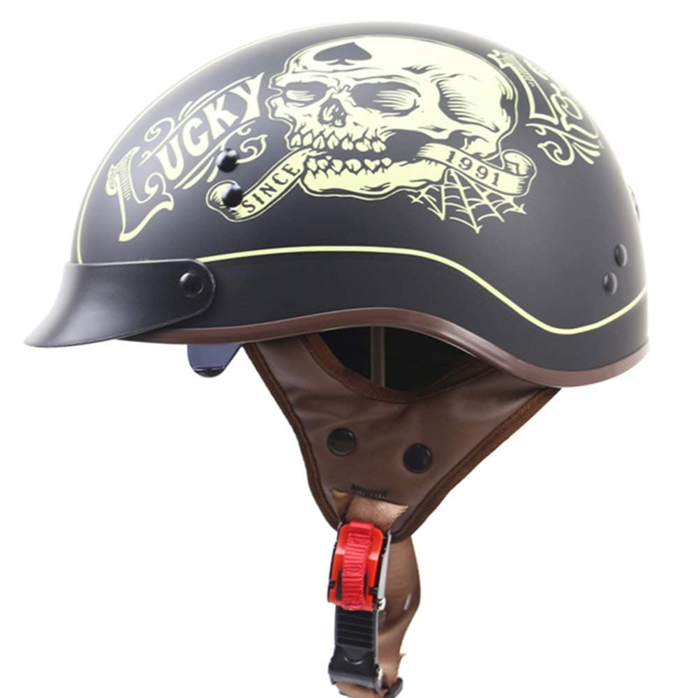 YLee Retro helmet motorcycle Harley retro open face 3/4 DOT approved for men and women apply 4 size,XL