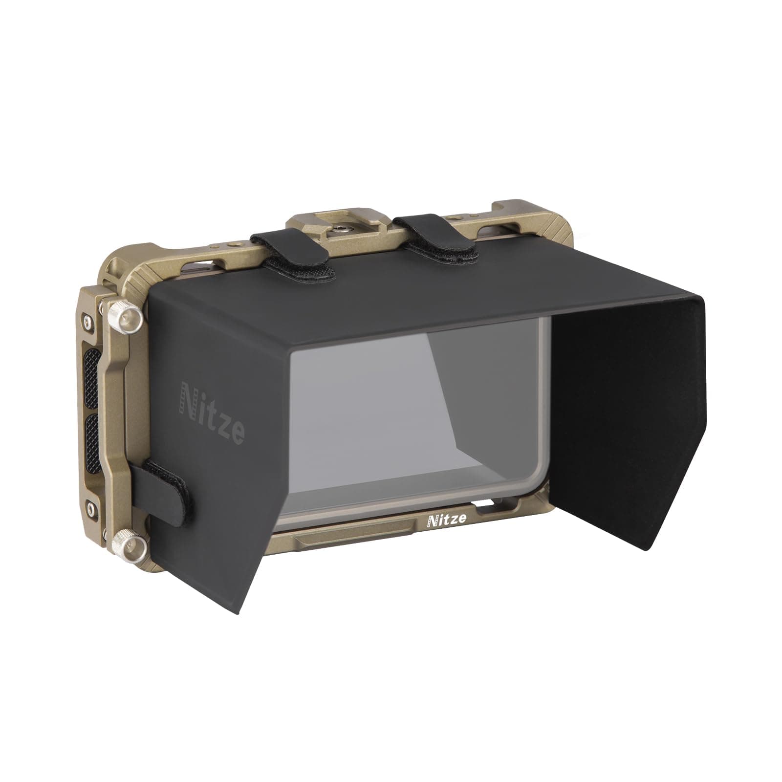 Nitze Cage Kit for Atomos Ninja/Ninja V/Ninja V+ / Ninja Ultra/Zato Connect/Shinobi Monitor, with HDMI Cable Clamp and PU Leather Sunhood - JT-A05B