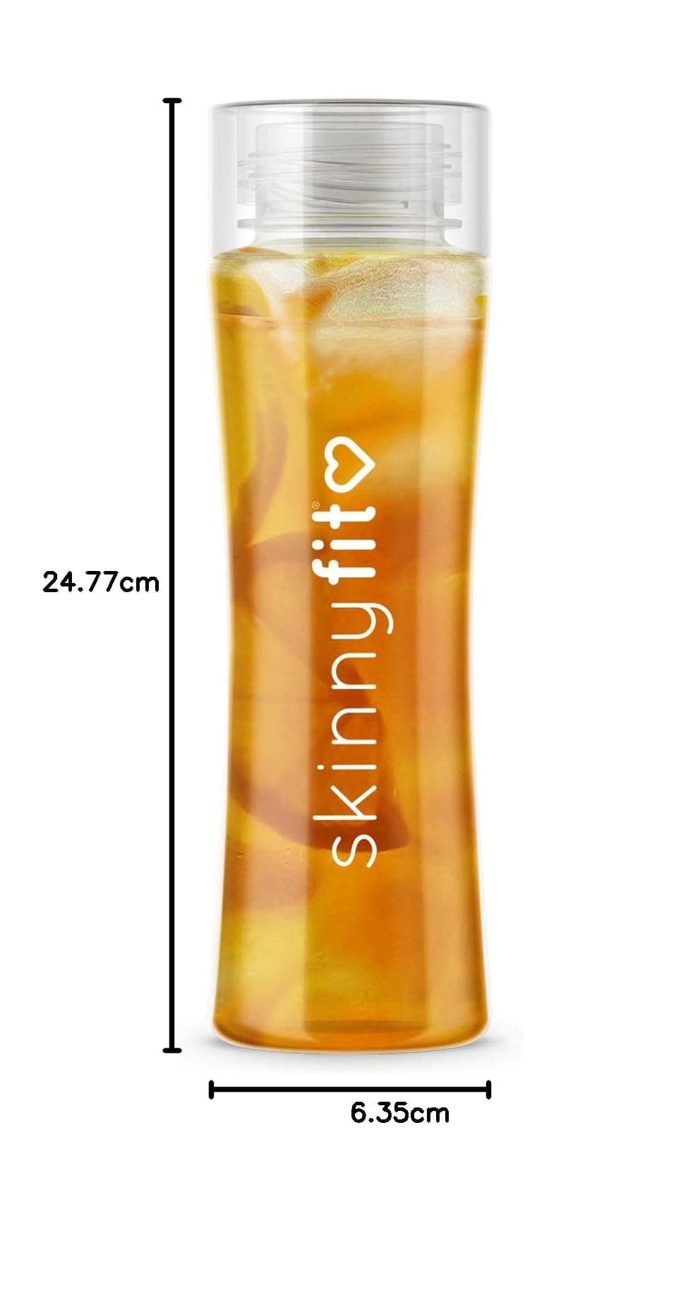 SkinnyFit 24oz Detox Bottle, BPA-Free Leak Proof Water Bottle for Travel, Fitness, Outdoor, Gym or Sports - Clear