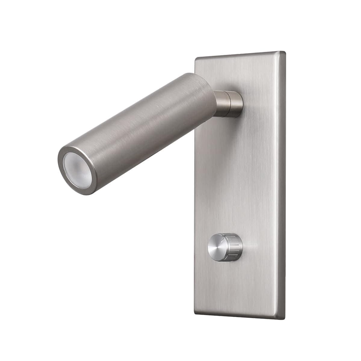AgeseWall Mounted Reading Lamp LED 5W Warm White 3000K Knob Dimmer Switch Nickel Finished for Reading (Knob dimmer Switch WL200)