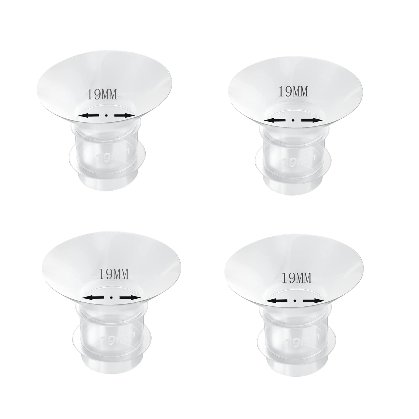 bliblo 4pcs Flange Insert 19mm,Compatible with Medela/TSRETE/momcozy,BPA Free Silicone Insert for Wearable Breast Pump Shield/Flange Insert，Milk Collector 24mm Universal