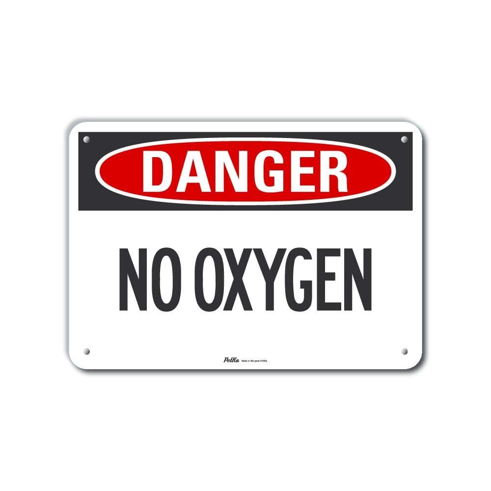 PKFO-0217-NA_10x7"No Oxygen" Aluminum Sign, 10" x 7", Danger