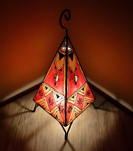 Harvest Red and Orange Moroccan Henna Lamp