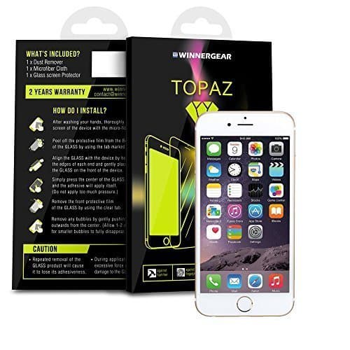 Topaz Glass 3D FillGlass Nanotechnology Screen Protector Black For iPhone 6 / 6S (White iPhone 6 Plus)
