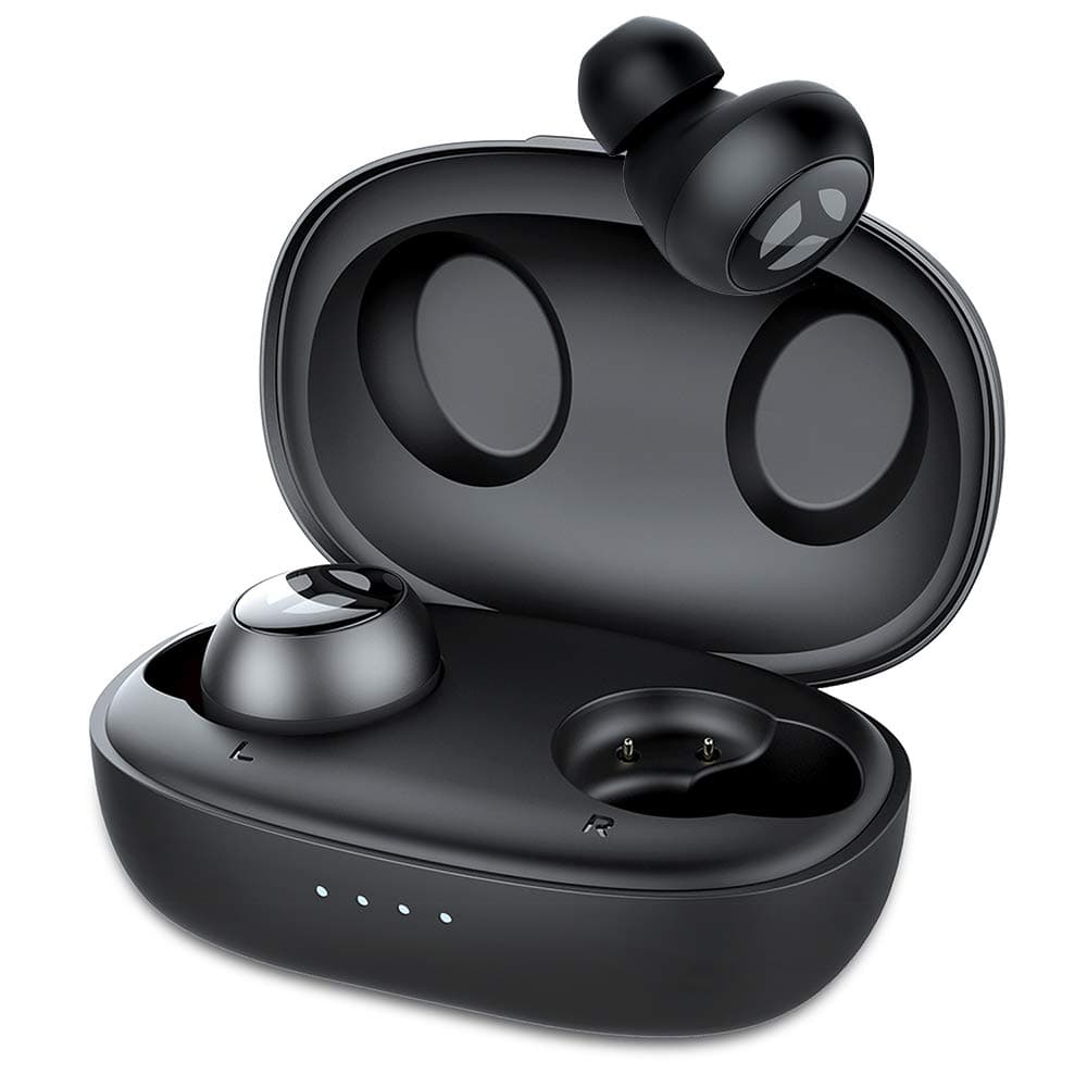 Bluetooth 5.0 Deep Bass 10mm Driver True Wireless Earbuds Built-in Mic, TRANYA Rimor Touch Control Sports Wireless Headphones, 25-Hour Total Playtime, IPX5 Waterproof, and Type-C Fast Charging
