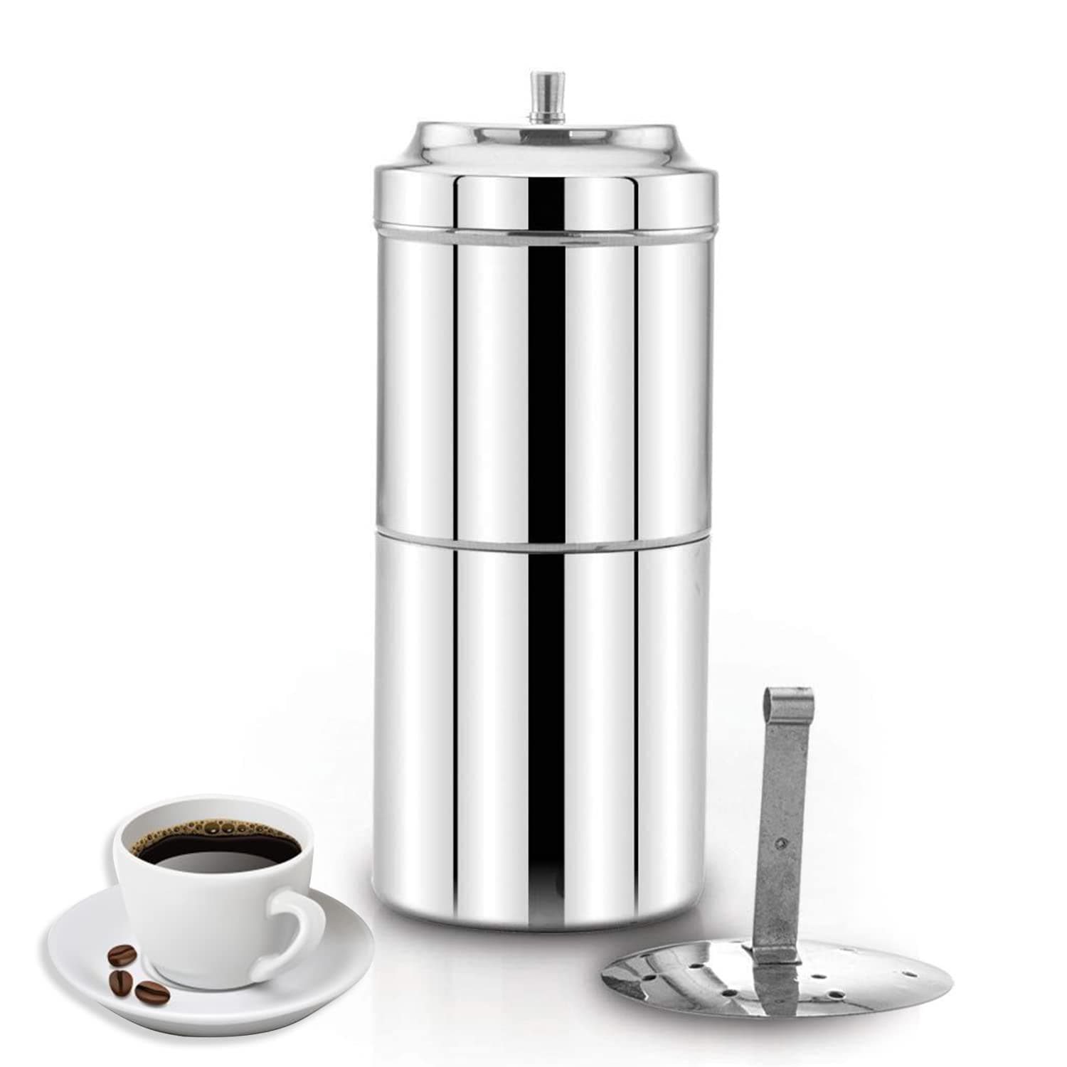 South Indian Filter Coffee Maker 200 ML,2-4 Cups Stainless Steel Coffee Maker, Drip Coffee Brewer, Madras Kaapi Kappi, Coffee Decoction Maker