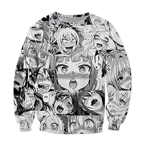 Nieface Anime Ahegao Funny 3D All Over Print Hoodies Joggers Hipster Sweatshirts Set