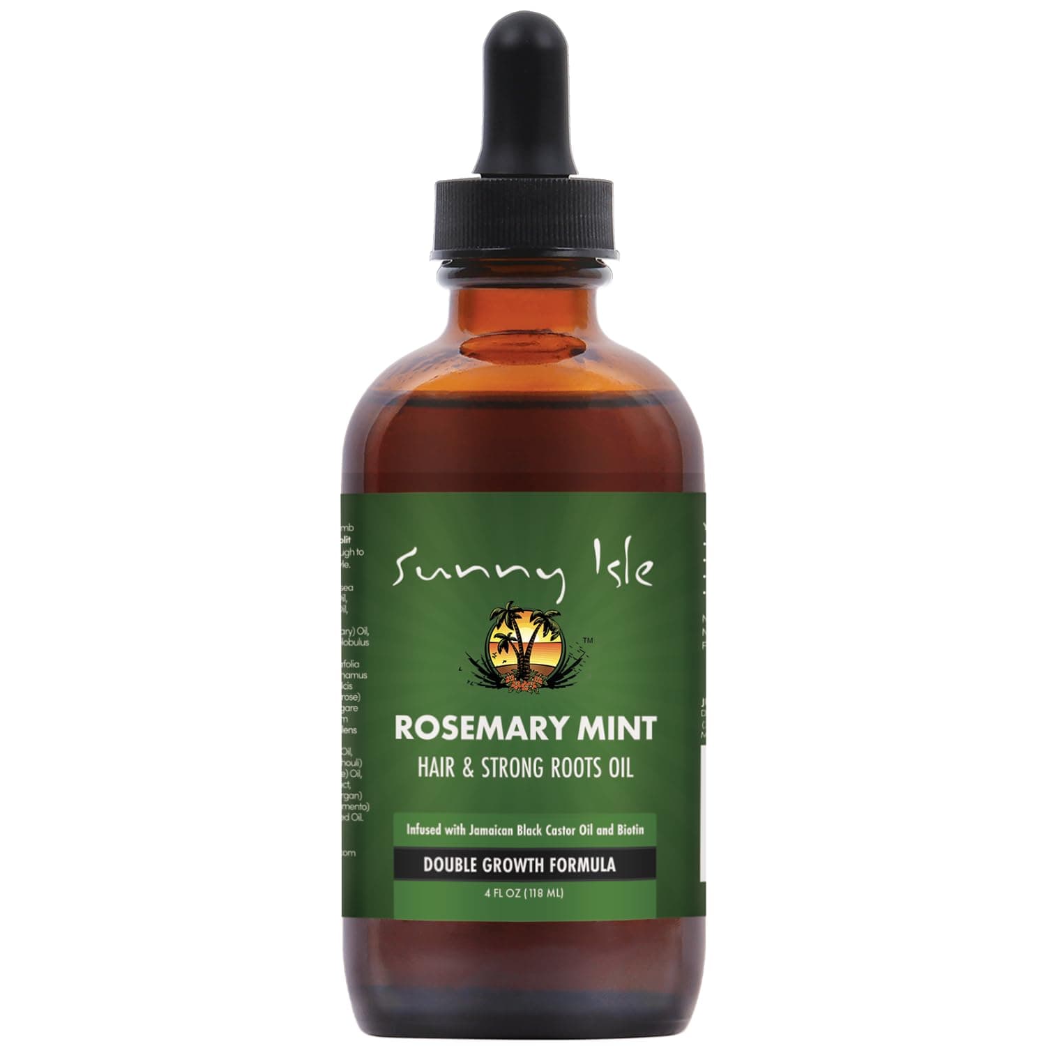 Rosemary Mint Hair & Strong Roots Oil 4oz - Biotin, Authentic Jamaican Black Castor Oil