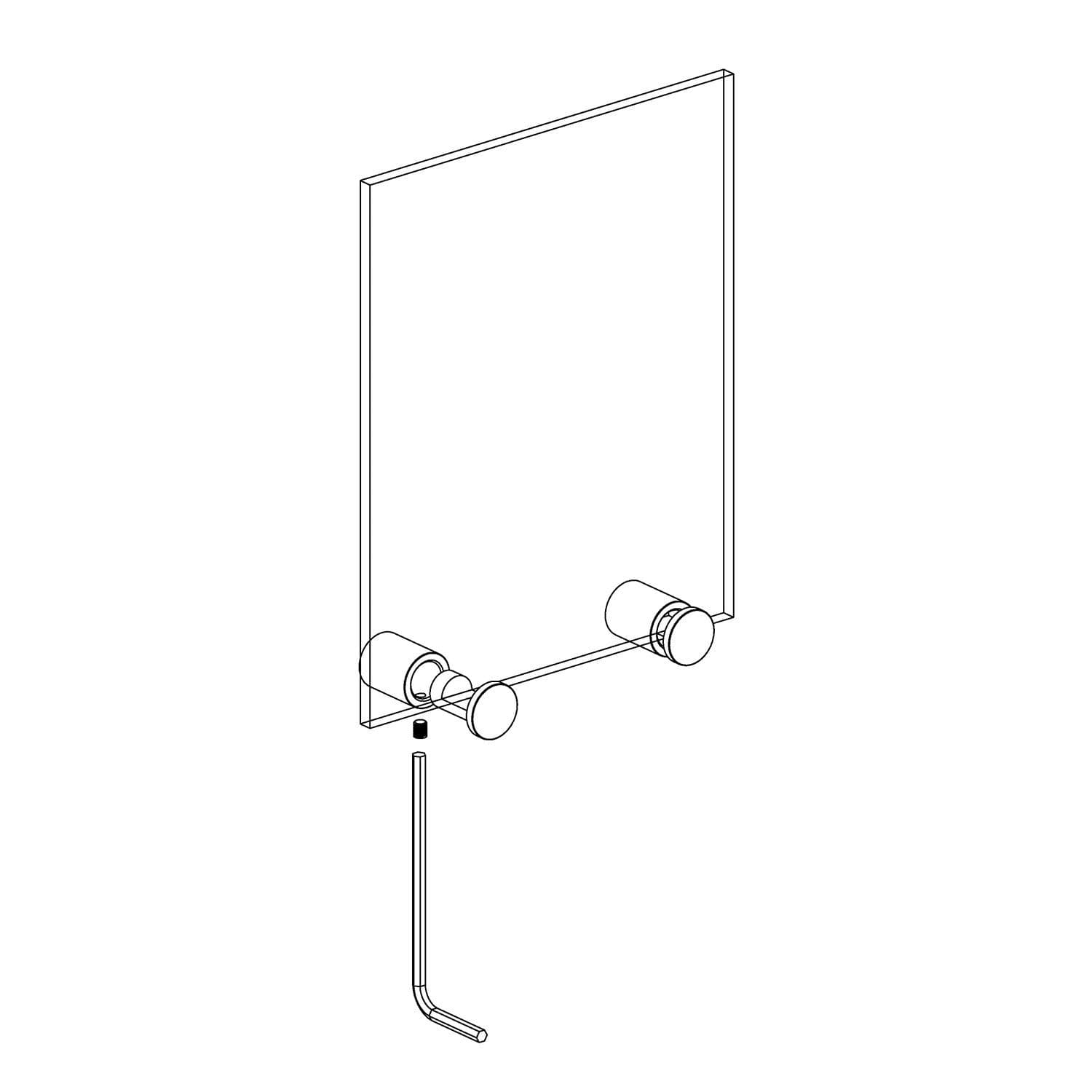 Side Clamp Standoffs 3/4" x 1" Solid Aluminum, Edge Grip Sign Standoffs for Glass, Burglarproof Sign Standoff, Standoffs Hardware, for Acrylic, Glass, PVC, Glass Panel with 2 pcs Spacers