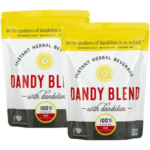 Two 100 Cup Bags of Dandy Blend Instant Herbal Beverage with Dandelion, Two 7.05 oz. Bags