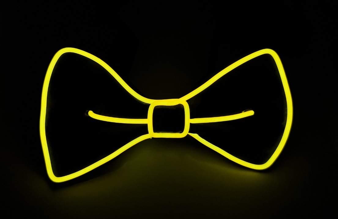 SOUTHSKY Christmas LED Bow Tie Novelty EL Wire Light Up for Christmas,Halloween, Costume, Parties,Festival, Cosplay (YELLOW)