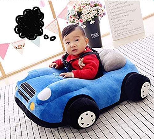 Crispy toys - Car Shape Stuffed Soft Plush Sofa Toy Toddlers Training Seat for Kid car Shape Baby Soft Plush Cushion Kid's 08-48 Months-Blue