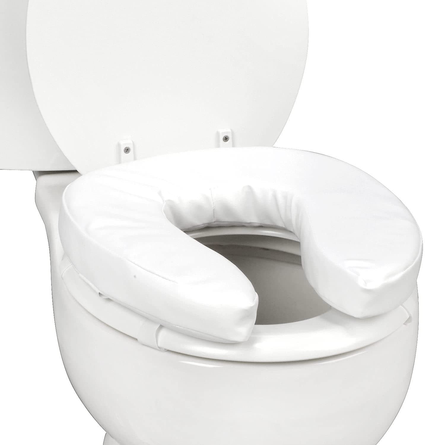 DMI Raised Toilet Seat, FSA HSA Eligible Seat Cushion and Cover to Add Extra Padding While Relieving Pressure, 2 Inch Pad, White