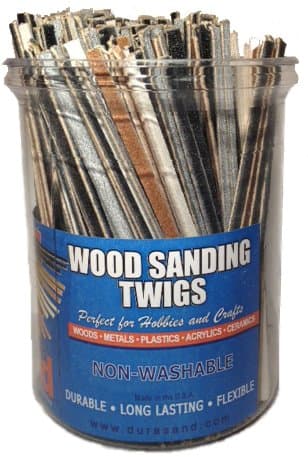 DuraSand Wood Sanding Twigs Bucket of 300 Mixed Color, Mixed Grit,