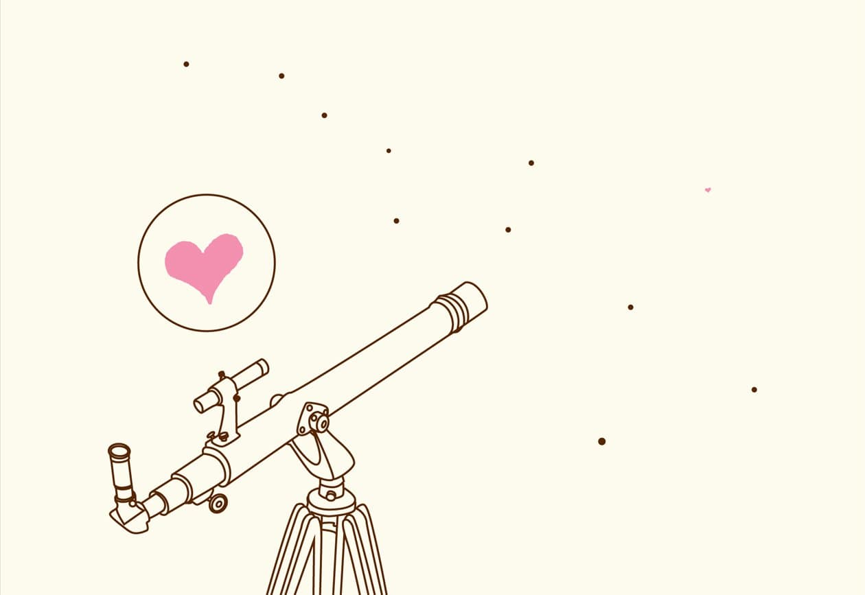 Lark Press Telescope Spots Love Blank Card, 3.5 X 4.75, Set of 6