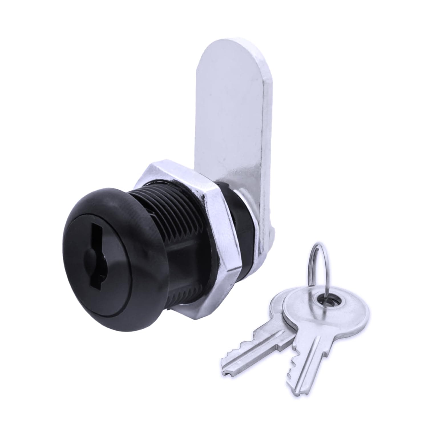 FJM Security MEI-8500A-BLK-KA Disc Tumbler Cam Lock with 5/8" Cylinder and Black Finish, Keyed Alike