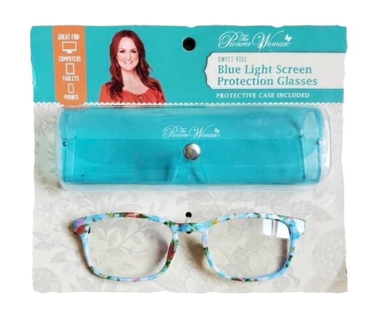 The Pioneer WomanBlue Light Screen Protection Glasses with Protective Case (Sweet Rose)