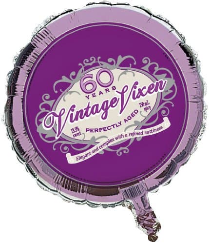 Creative Converting Vintage Vixen 60th Birthday 2-Sided Round Mylar Balloon