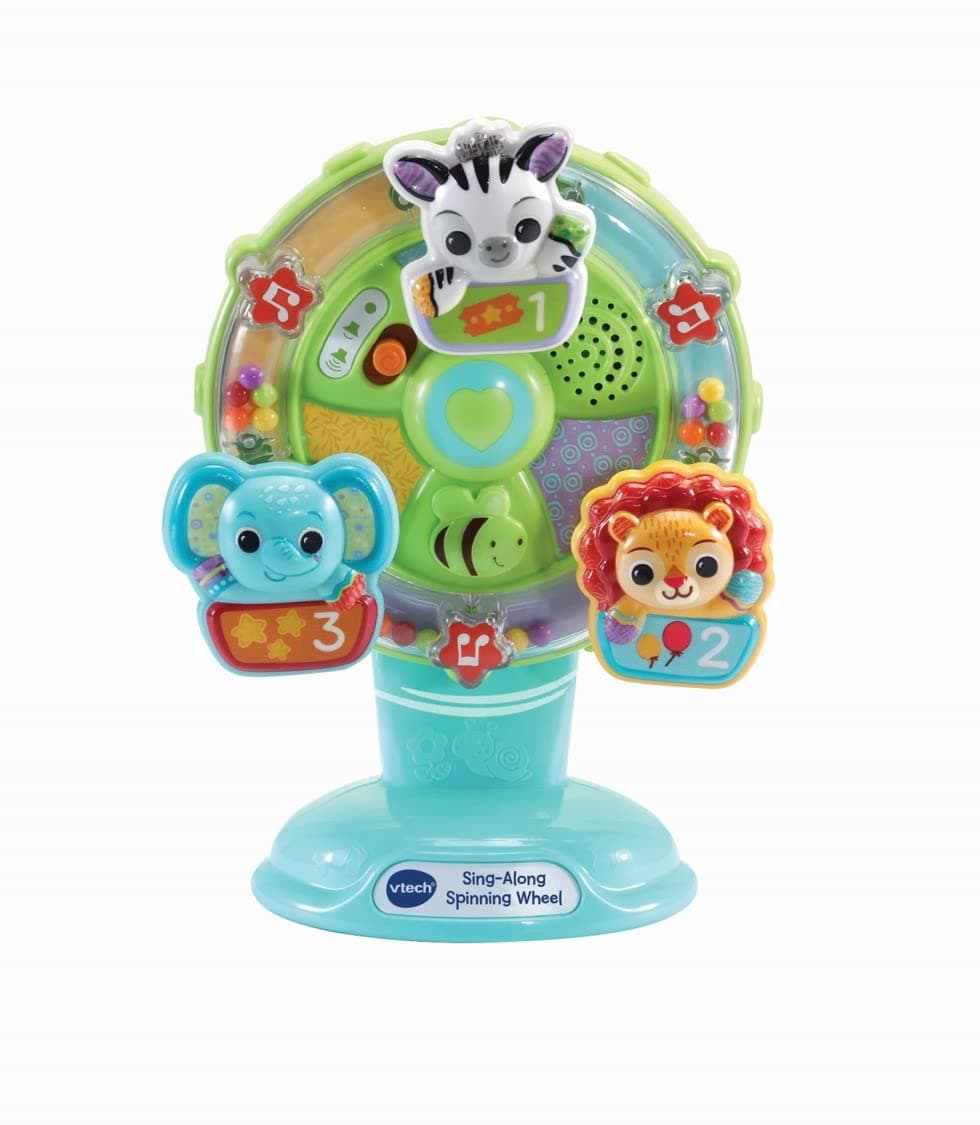VTech Baby Sing Along Spinning Wheel, Baby Sensory Toy with Colours, Objects and Animals, Spinning Wheel Toy with Suction Cup, 6 Months +, English Version
