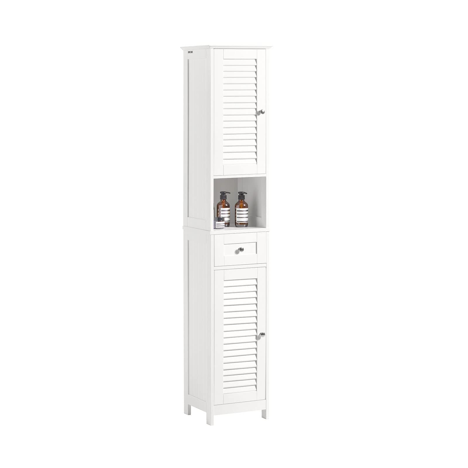 SoBuy Gap Storage, Washroom Cabinet, Laundry Rack, Slim, Width 12.6 x Depth 11.8 x Height 66.9 inches (32 x 30 x 170 cm), Drawers, Scandinavian Style, Washroom Storage, Gap Storage, Laundry Storage,