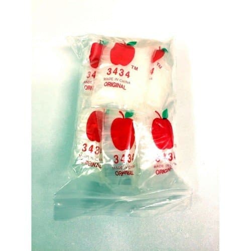 1000 Apple Brand 3434 3/4x3/4 2mil Clear Resealable Bags 1,000 Baggies 0.75 .75"