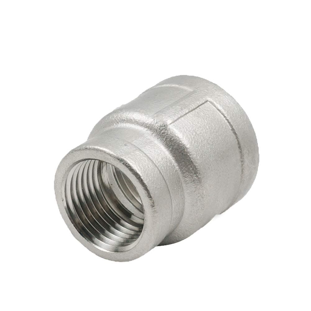 Beduan Stainless Steel Reducer Coupling, 3/4" x 1/2" Female NPT Reducing Cast Pipe Fitting