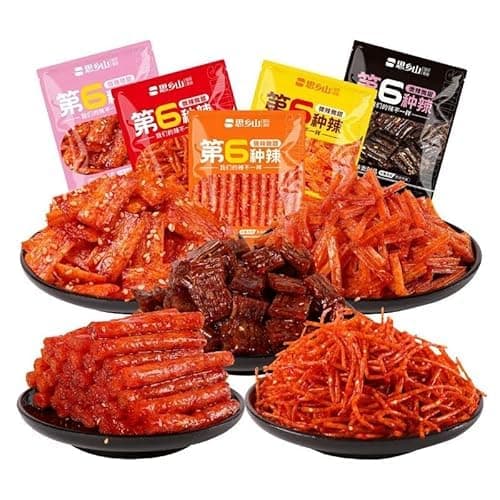 5 kinds of spicy noodles,Handmade Spicy Strip Spicy Stick Spicy Bar Small Gluten, latiao Snacks, Chinese snacks,Instant Delicious Handmade Spicy Snacks,Sweet and spicy traditional gluten (20 bag)