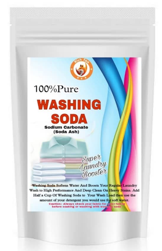 Rich Fox Washing Soda Powder 100% Pure Laundry Booster (Sodium Carbonate) (900 Gms)