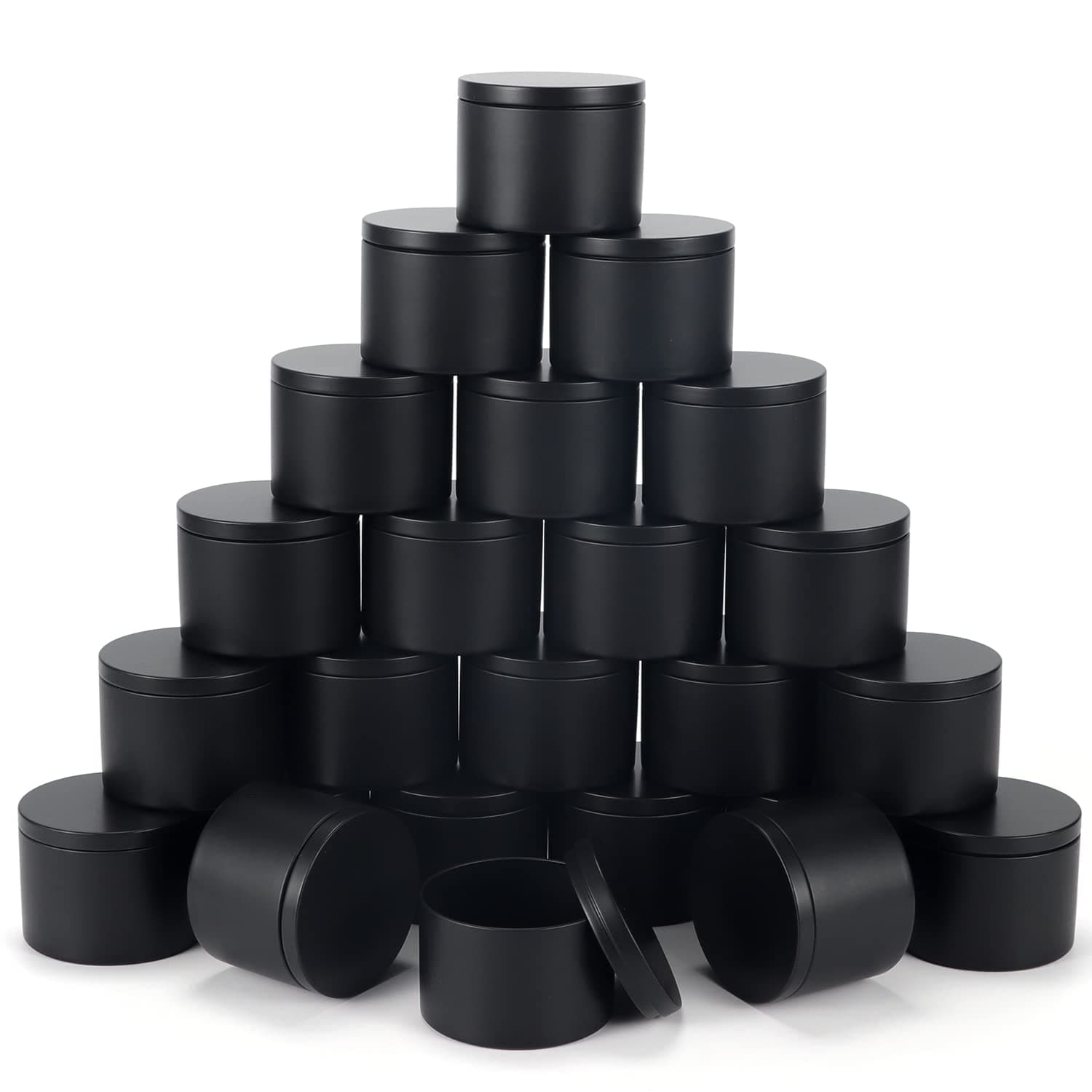 24 Pieces 8 oz Black Candle Tins,8oz Candle Jars Candle Containers with Lids, Candle tin for Candles Making, Arts & Crafts, Storage, and Gifts