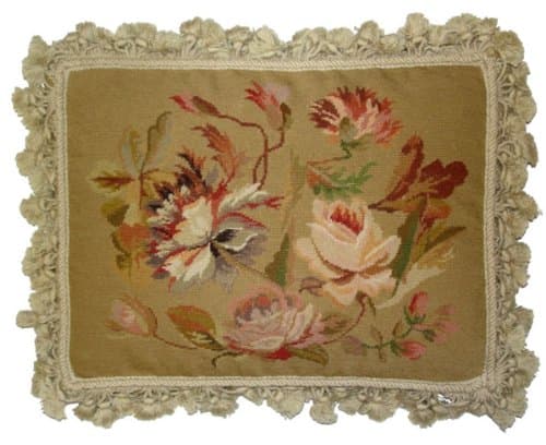 Deluxe Pillows Peoney Delight - 14 x 18 in. needlepoint pillow