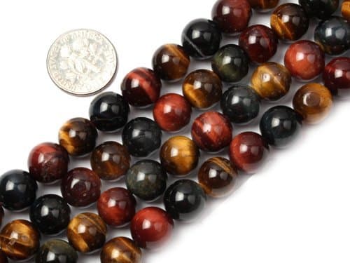 12mm Round red Tiger Eye stone beads strand 15"