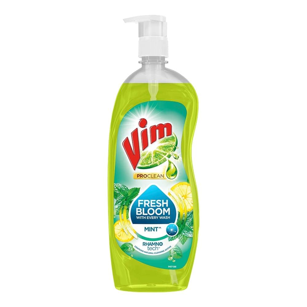 Vim ProClean Dishwash Liquid with Mint powered by RhamnoTech™, Fresh Bloom with Every Wash, Removes Tough Grease and Odours, 700 ml