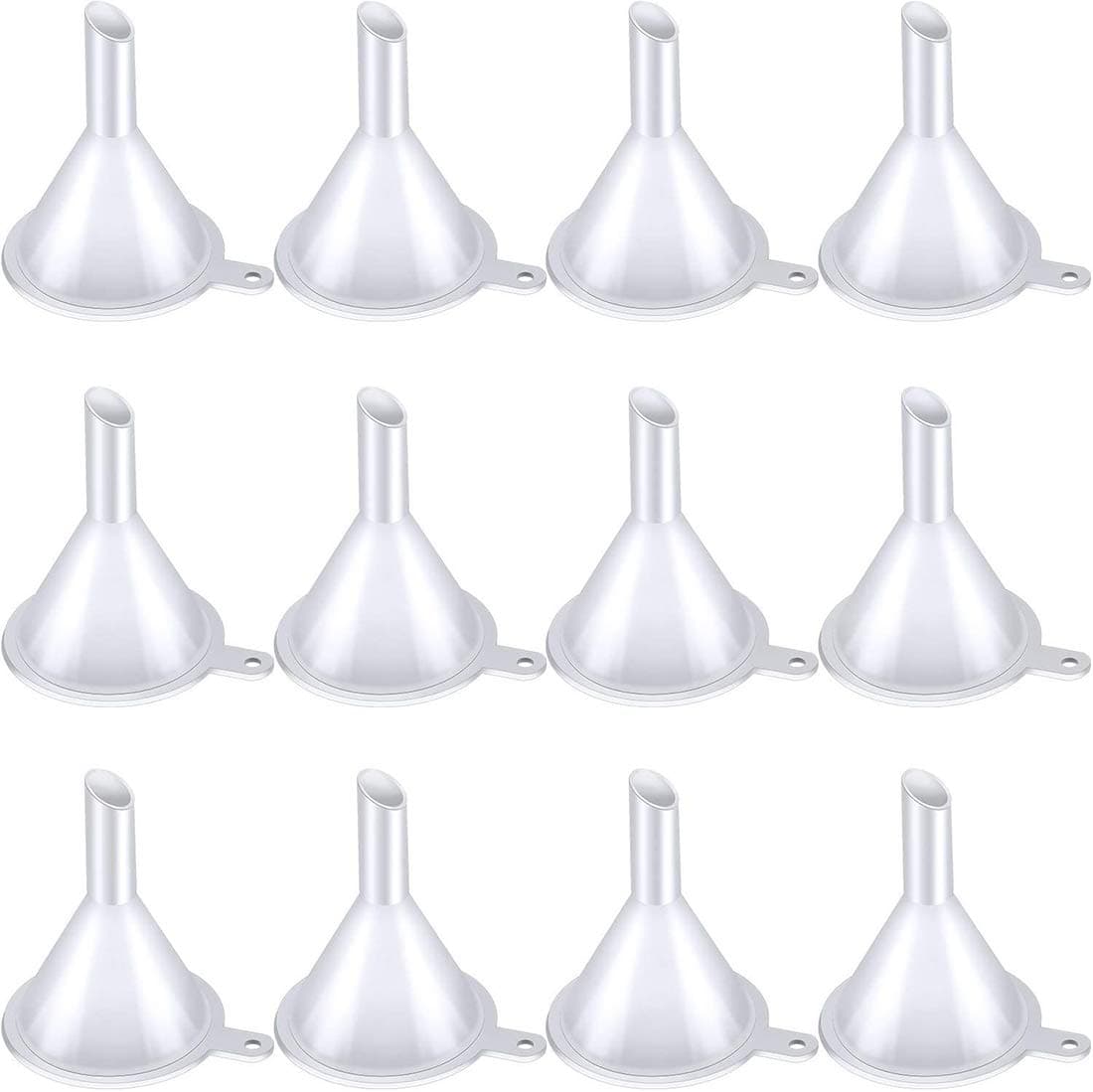 Gnker Mini Funnel Clear Plastic Funnels Liquid Oil Funnels for Fragrance Essential Oils Lab Bottle Filling, Plastic Travel Small Funnel Mini Funnel 24 Pieces