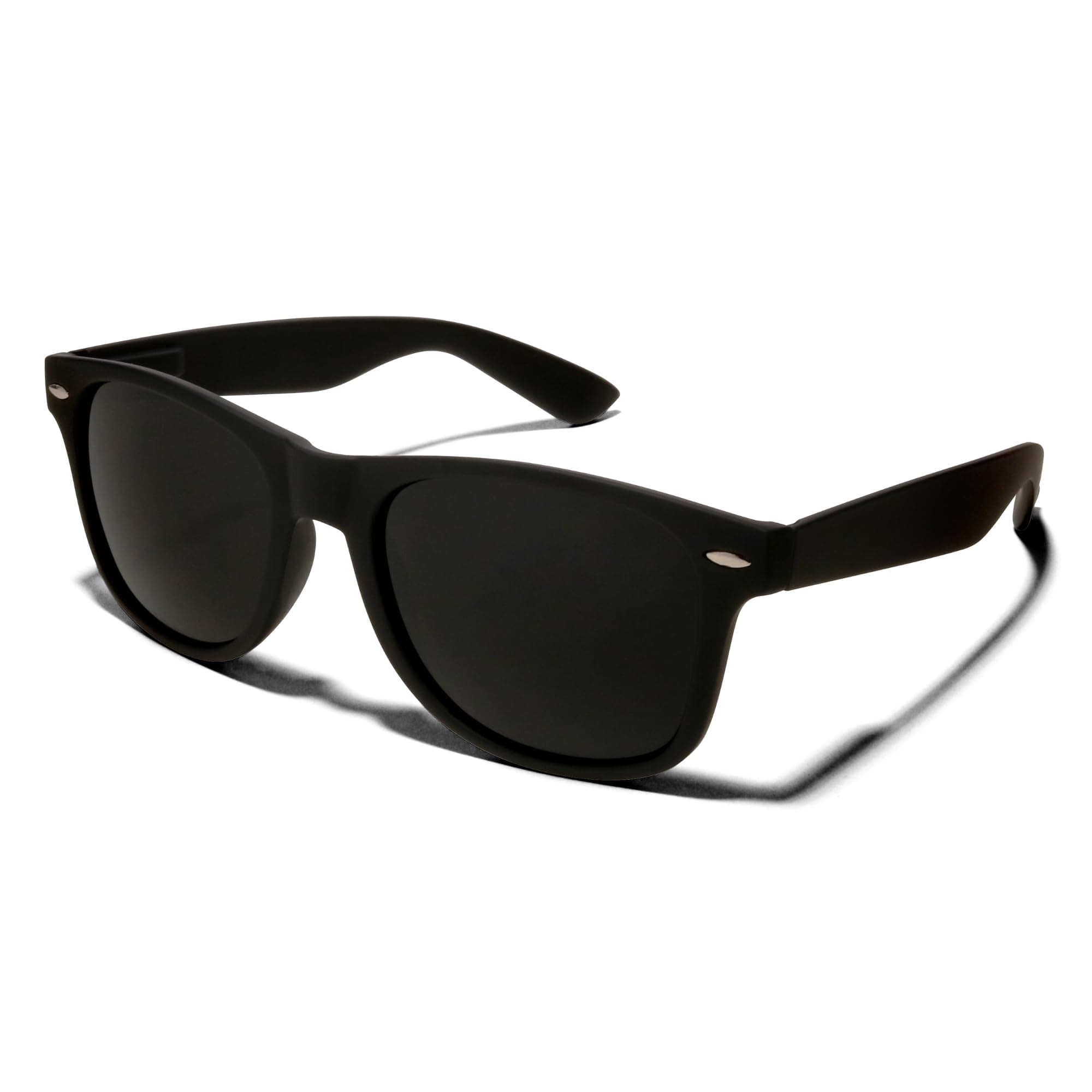 Basik Eyewear Metal Dark Lens Spring Hinge Vintage Retro Wayfarer Sunglasses (4331582044, Black)