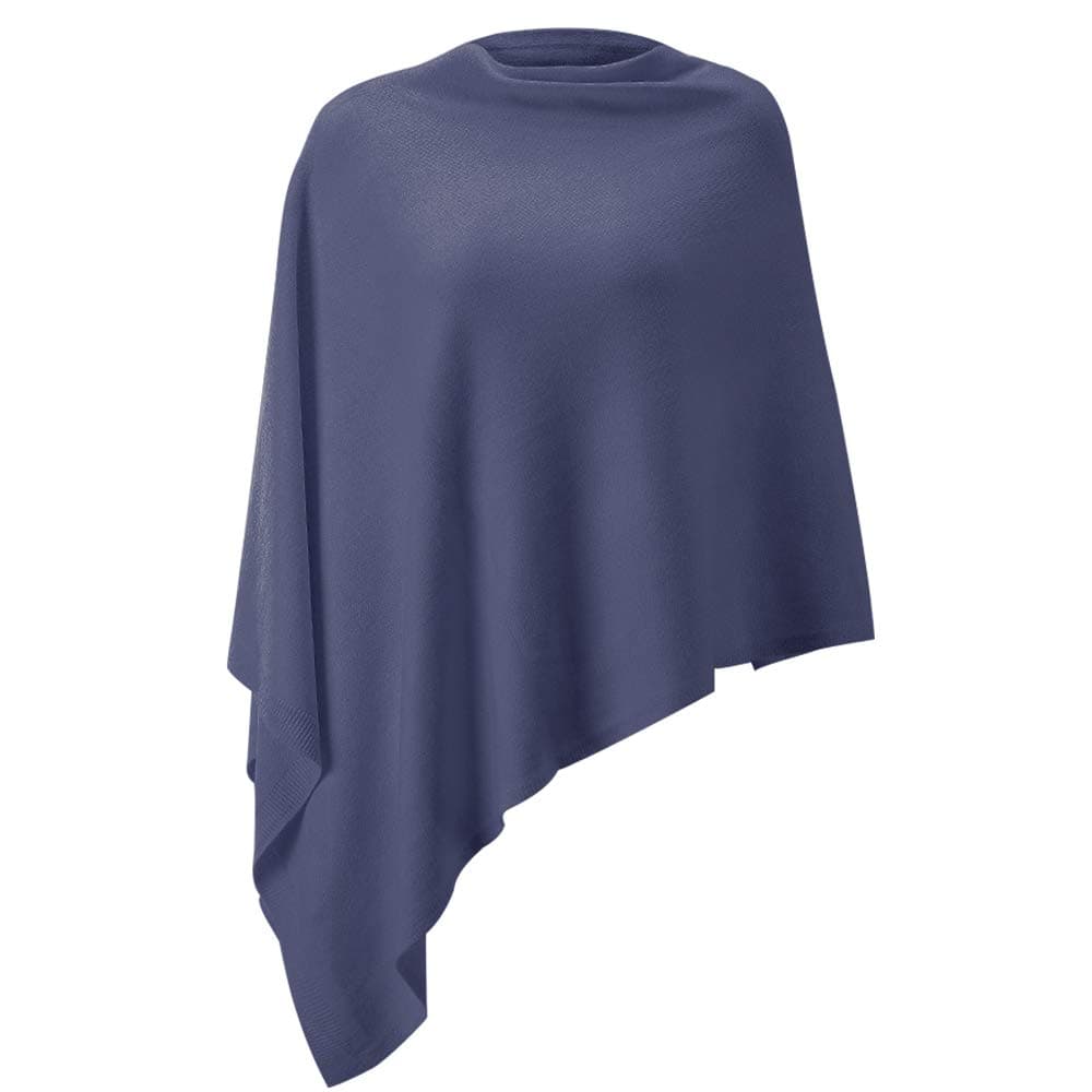 blue women poncho shawl