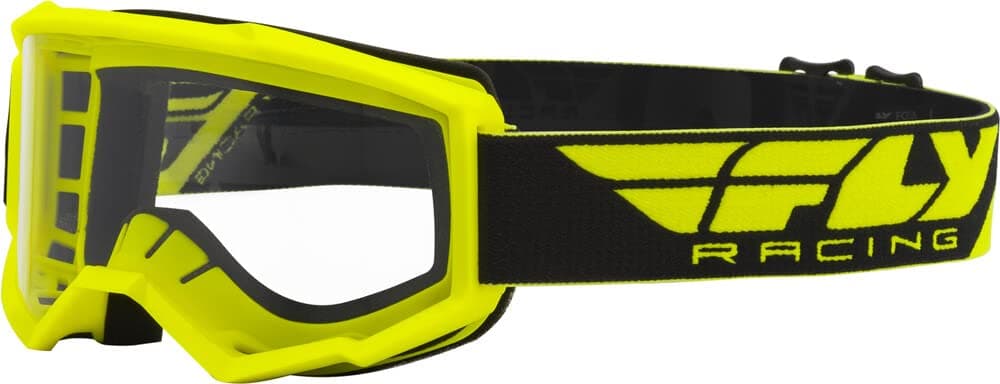 Fly RacingFocus Goggles for Motocross, Off-road, ATV, UTV, and More (HI-VIS with Clear Lens)
