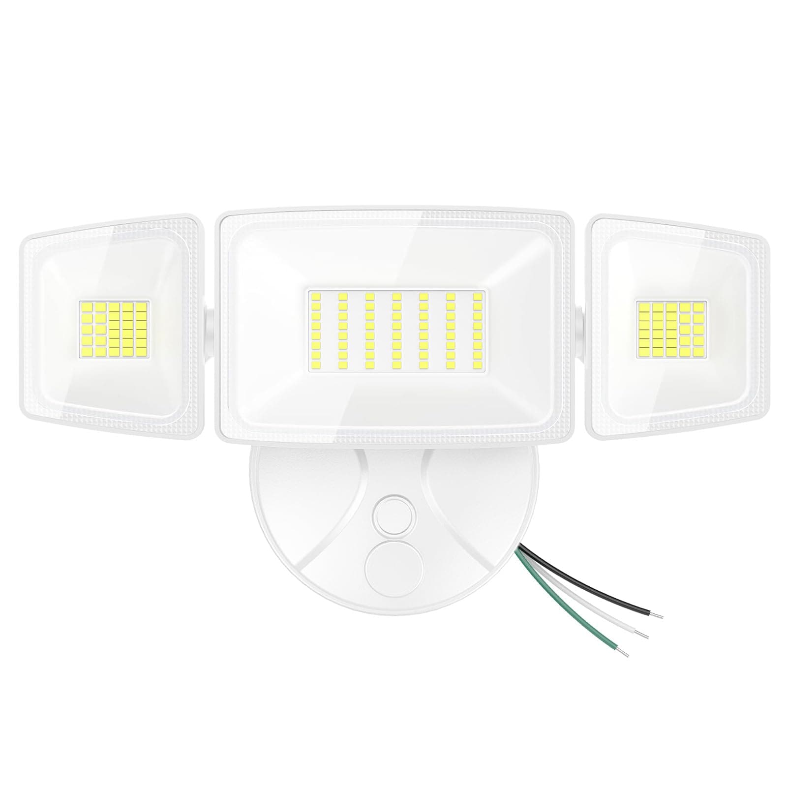 Onforu 75W Flood Lights Outdoor, 7000LM Brightness Security Lights Switch Controlled, 3 Adjustable Heads, IP65 Waterproof, 6500K Wall Mount Exterior LED Flood Light