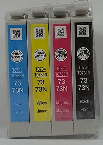 4x Genuine Epson INK Cartridge 73n Black Cyan Magenta Yellow T0731n T0732n T0733n T0734n T0731 T0732 T0733 T0734 for Epson Printer Tx100 Tx101 Tx102 Tx103 Tx105 Tx110 Tx111 Tx112 Tx113 Tx115
