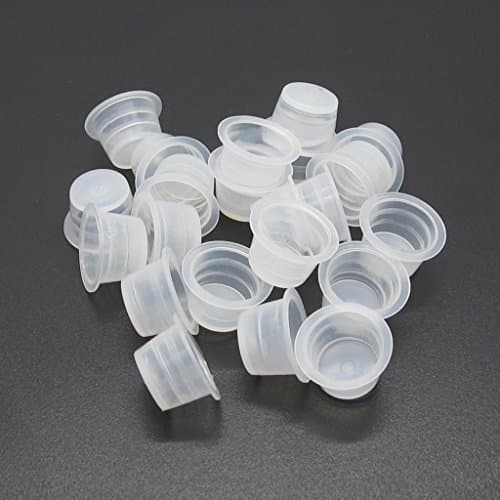 Plastic Transparent Medium Tattoo Ink Cup (0.8 - 1.0mL) Pack of 100