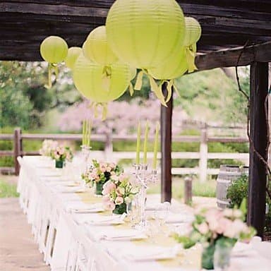 DHXY 8 Inch Chinese Round Paper Lantern (More Colors) , Yellow