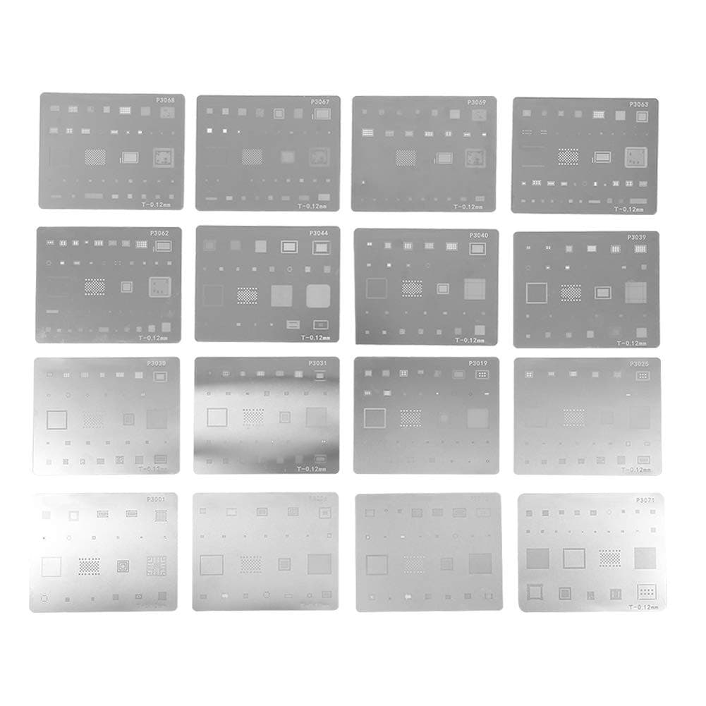 16pcs IC Chip BGA Reballing Stencil Kits Solder Template for iPhone